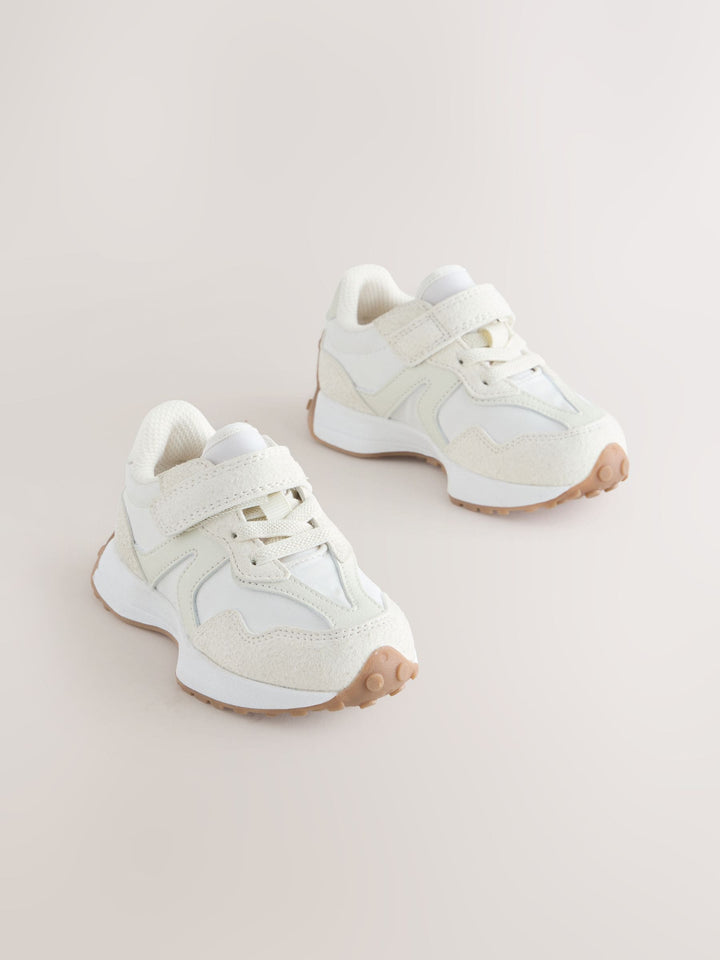 Neutral Elastic Lace Touch Fasten Trainers