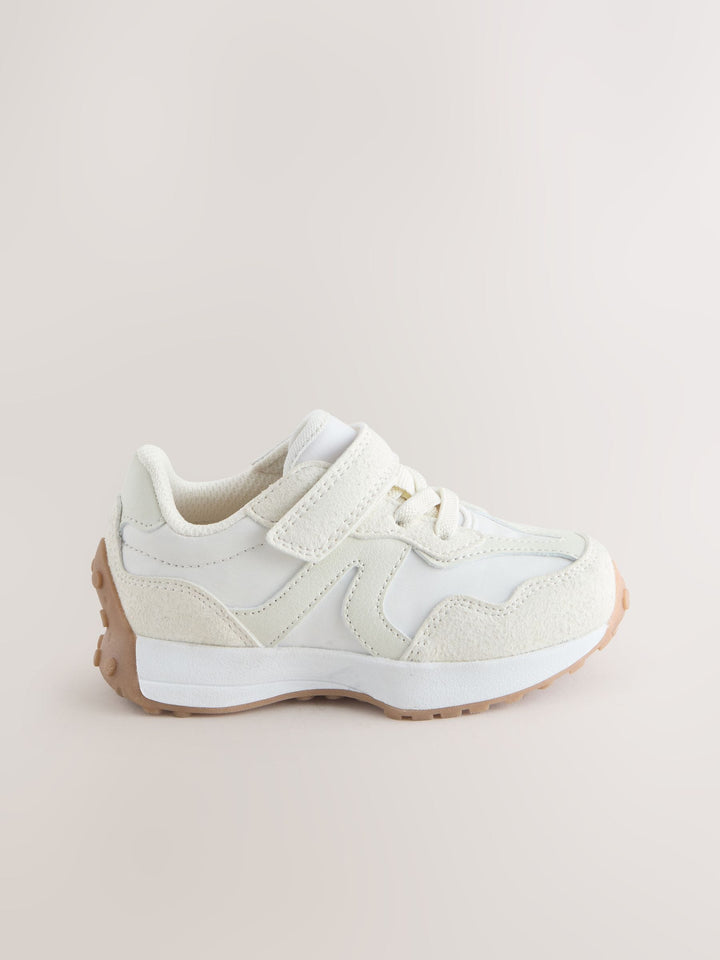 Neutral Elastic Lace Touch Fasten Trainers