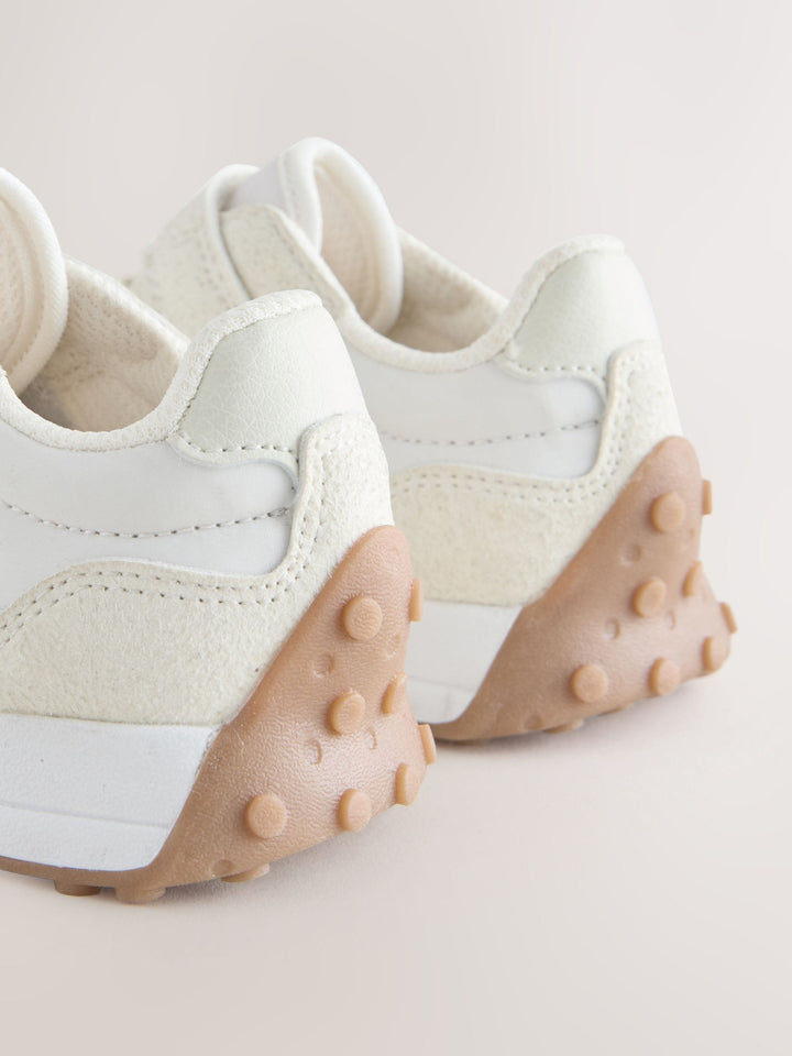 Neutral Elastic Lace Touch Fasten Trainers