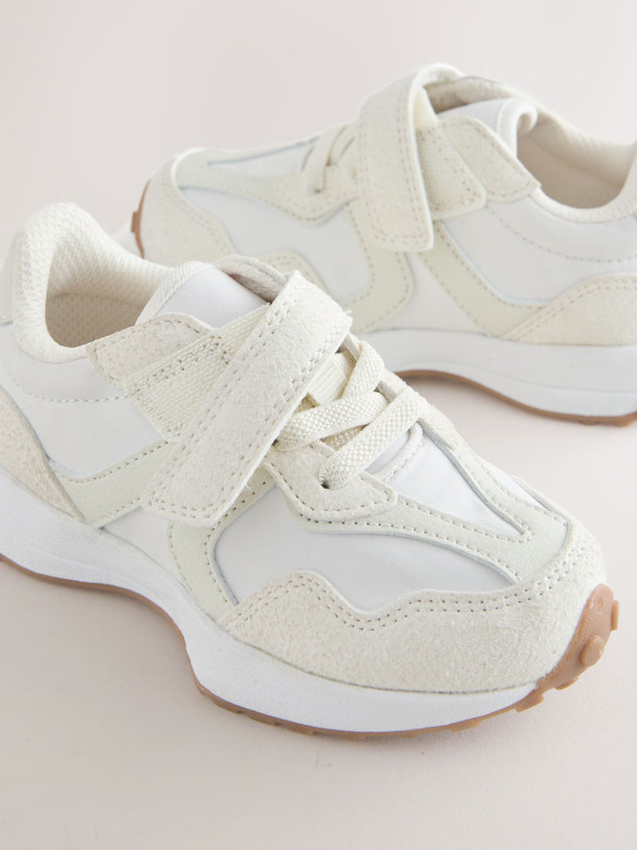 Neutral Elastic Lace Touch Fasten Trainers
