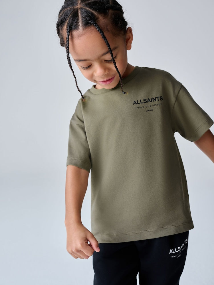 smALLSAINTS Khaki Green Younger Oversized Underground Crew Neck T-Shirt