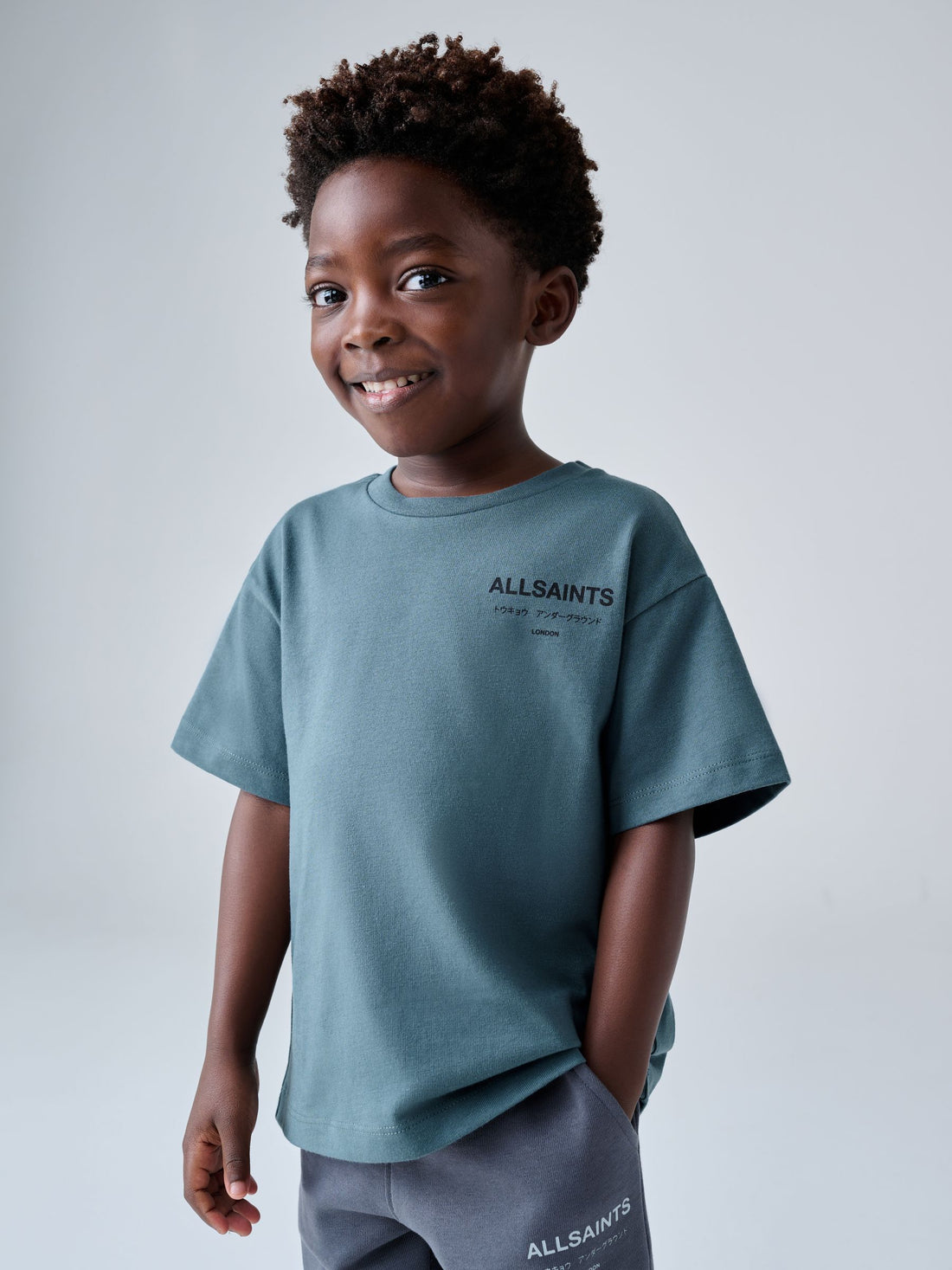 smALLSAINTS Mid Blue Younger Oversized Underground Crew Neck T-Shirt