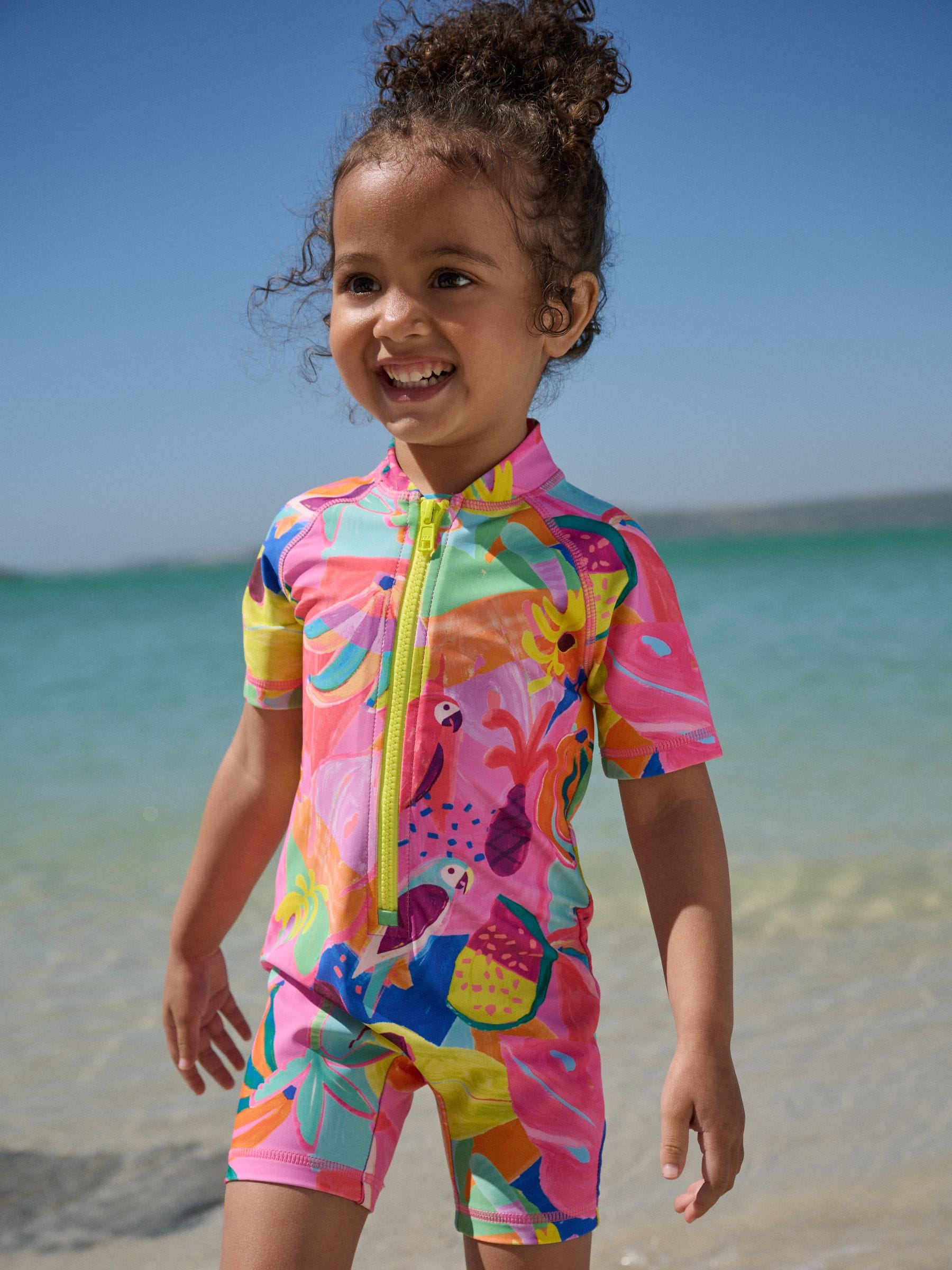 Orange Tropical Sunsafe Swimsuit (3mths-10yrs)
