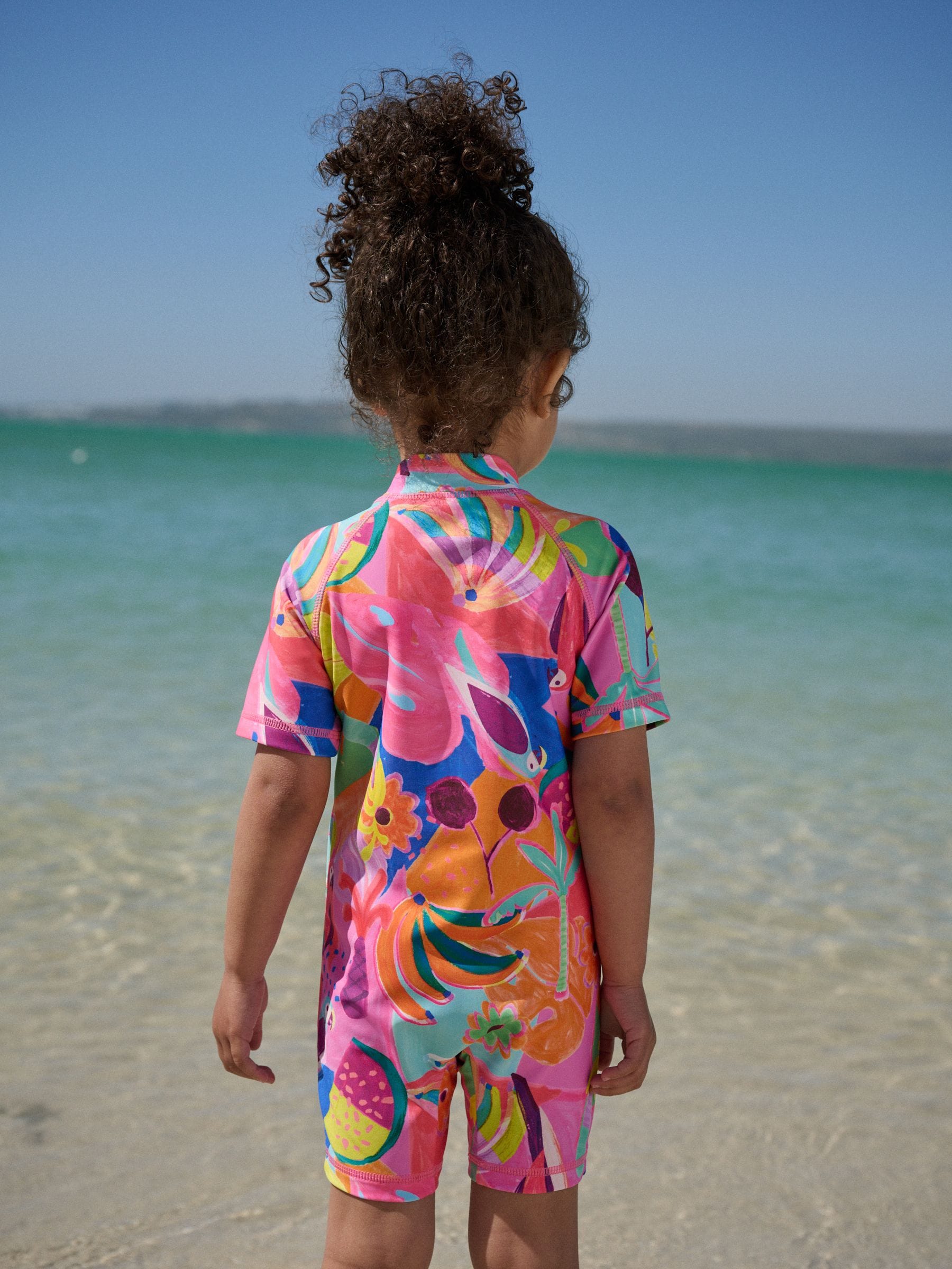 Orange Tropical Sunsafe Swimsuit (3mths-10yrs)
