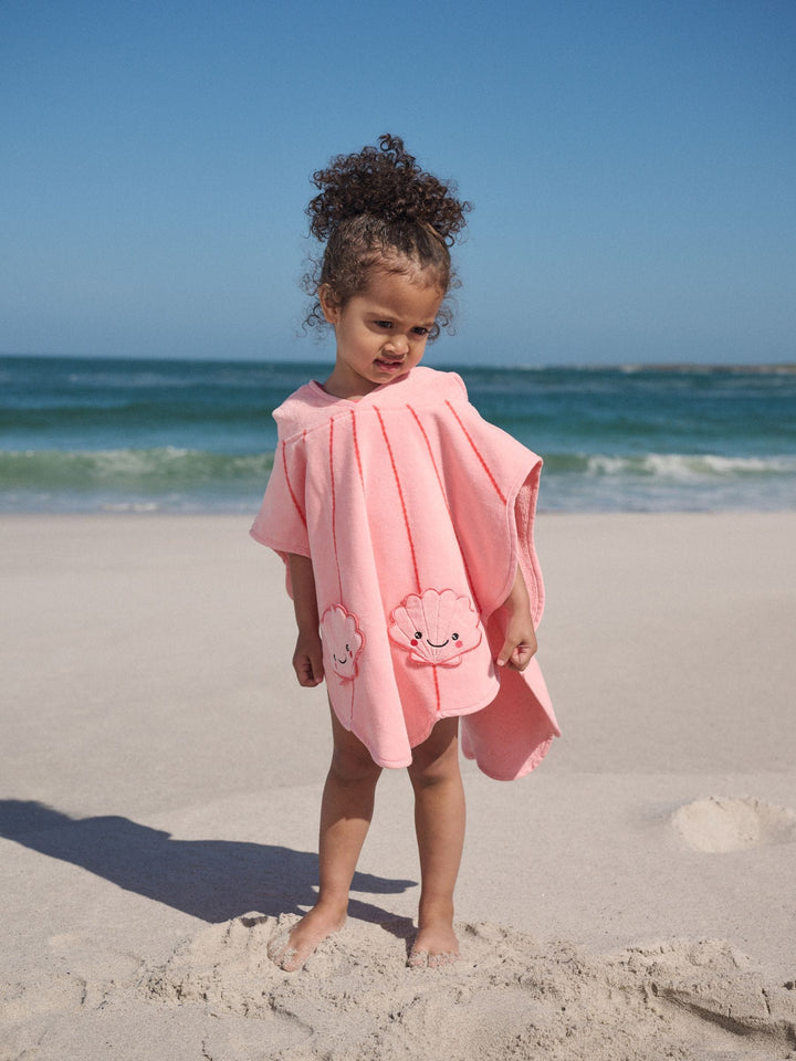Pink Shell Towelling Poncho (9mths-10yrs)