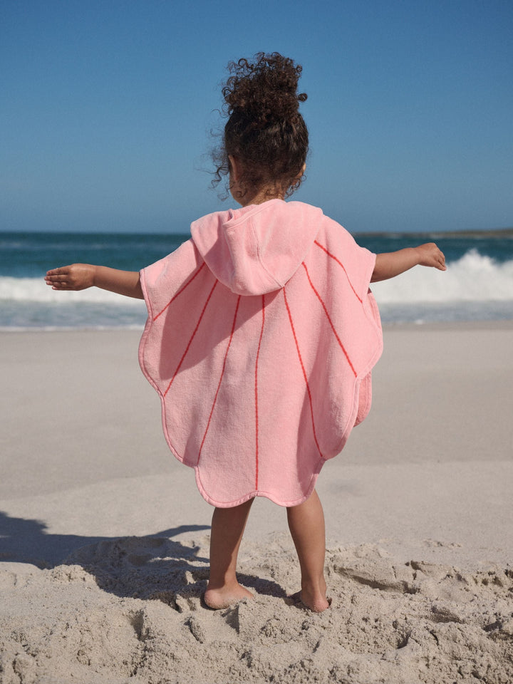 Pink Shell Towelling Poncho (9mths-10yrs)