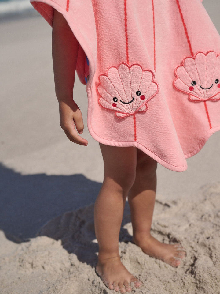 Pink Shell Towelling Poncho (9mths-10yrs)