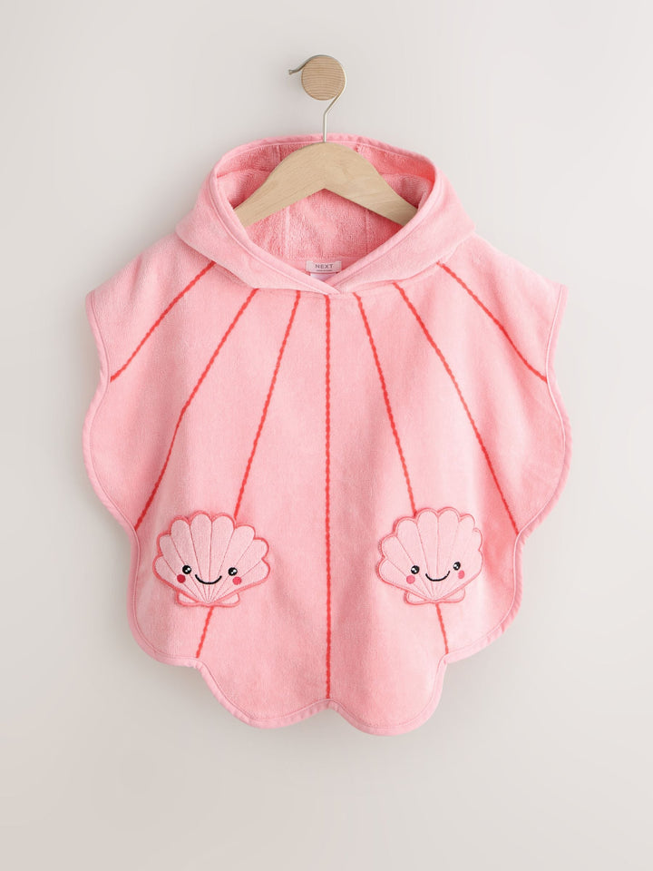 Pink Shell Towelling Poncho (9mths-10yrs)