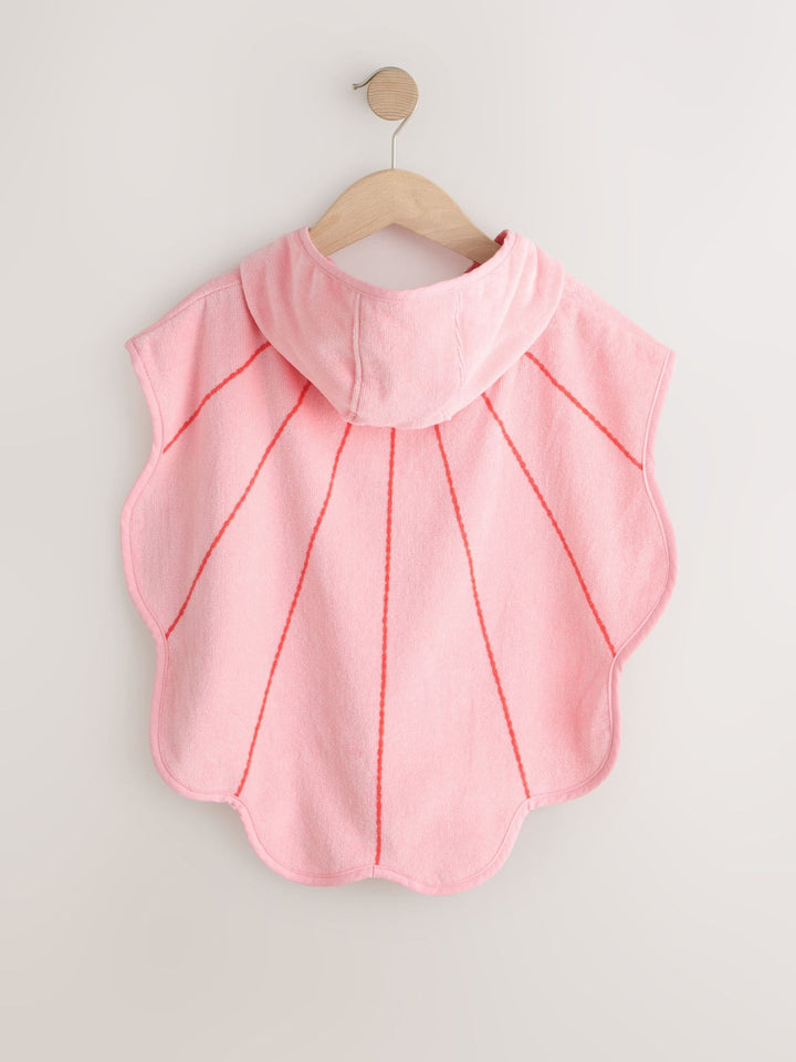 Pink Shell Towelling Poncho (9mths-10yrs)