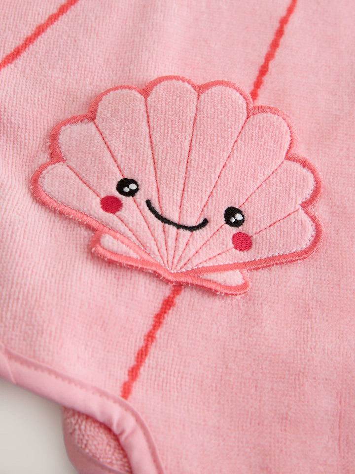 Pink Shell Towelling Poncho (9mths-10yrs)
