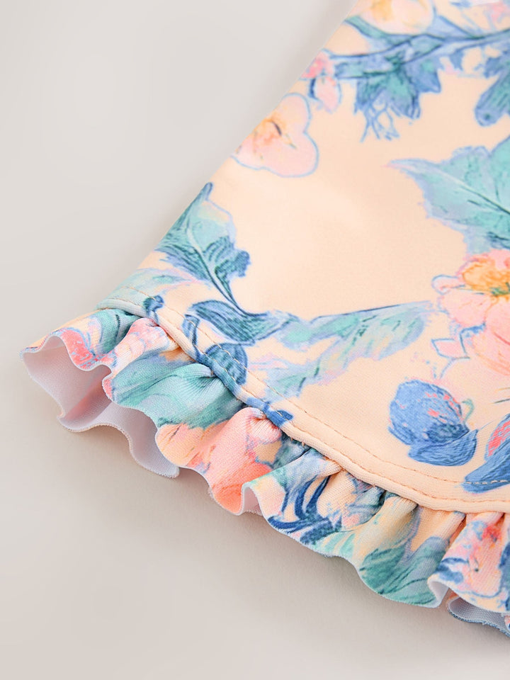 Pink Floral Print Sunsafe Swimsuit (3mths-10yrs)