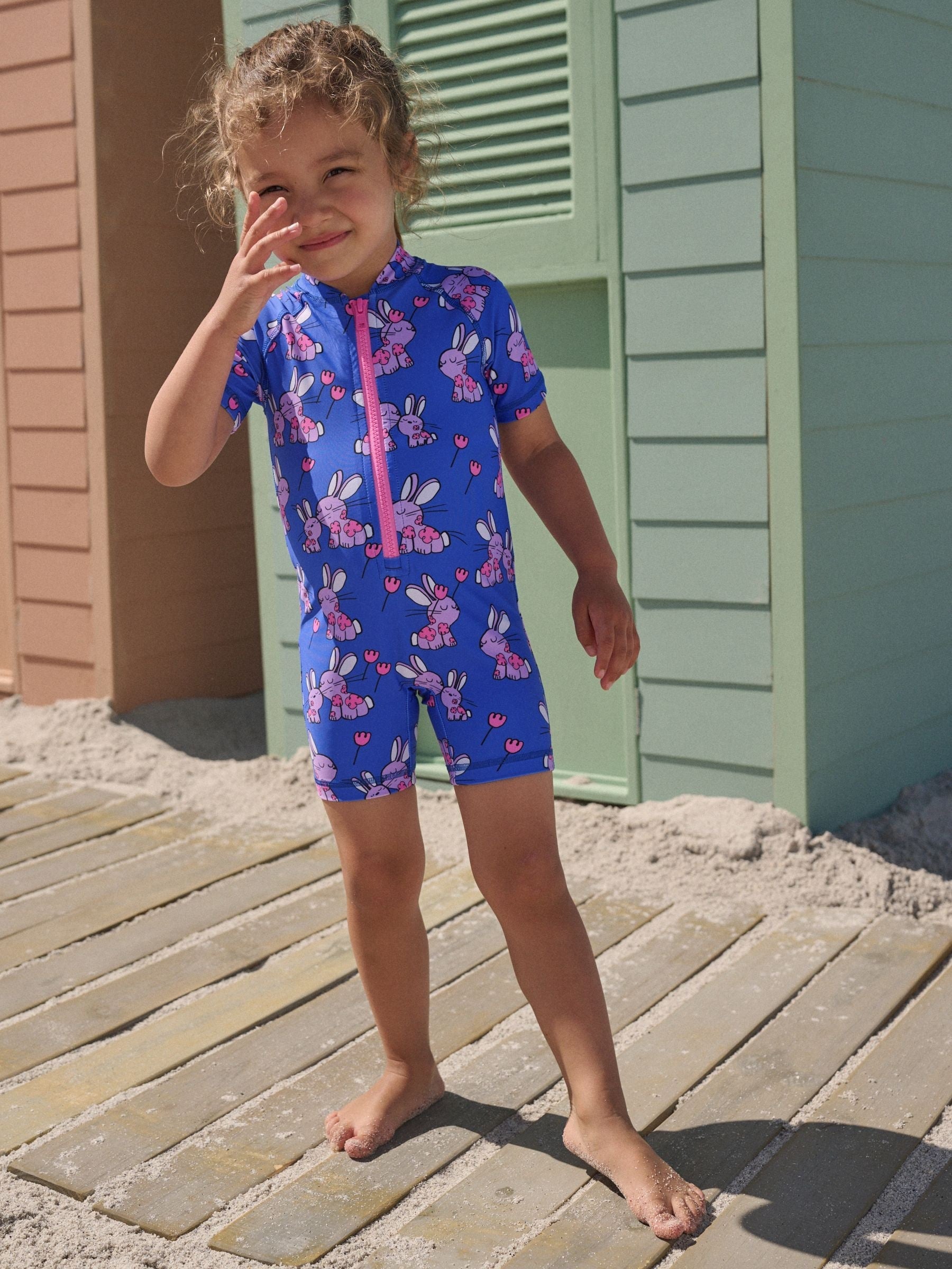 Cobalt Blue Bunny Sunsafe Swimsuit (3mths-10yrs)