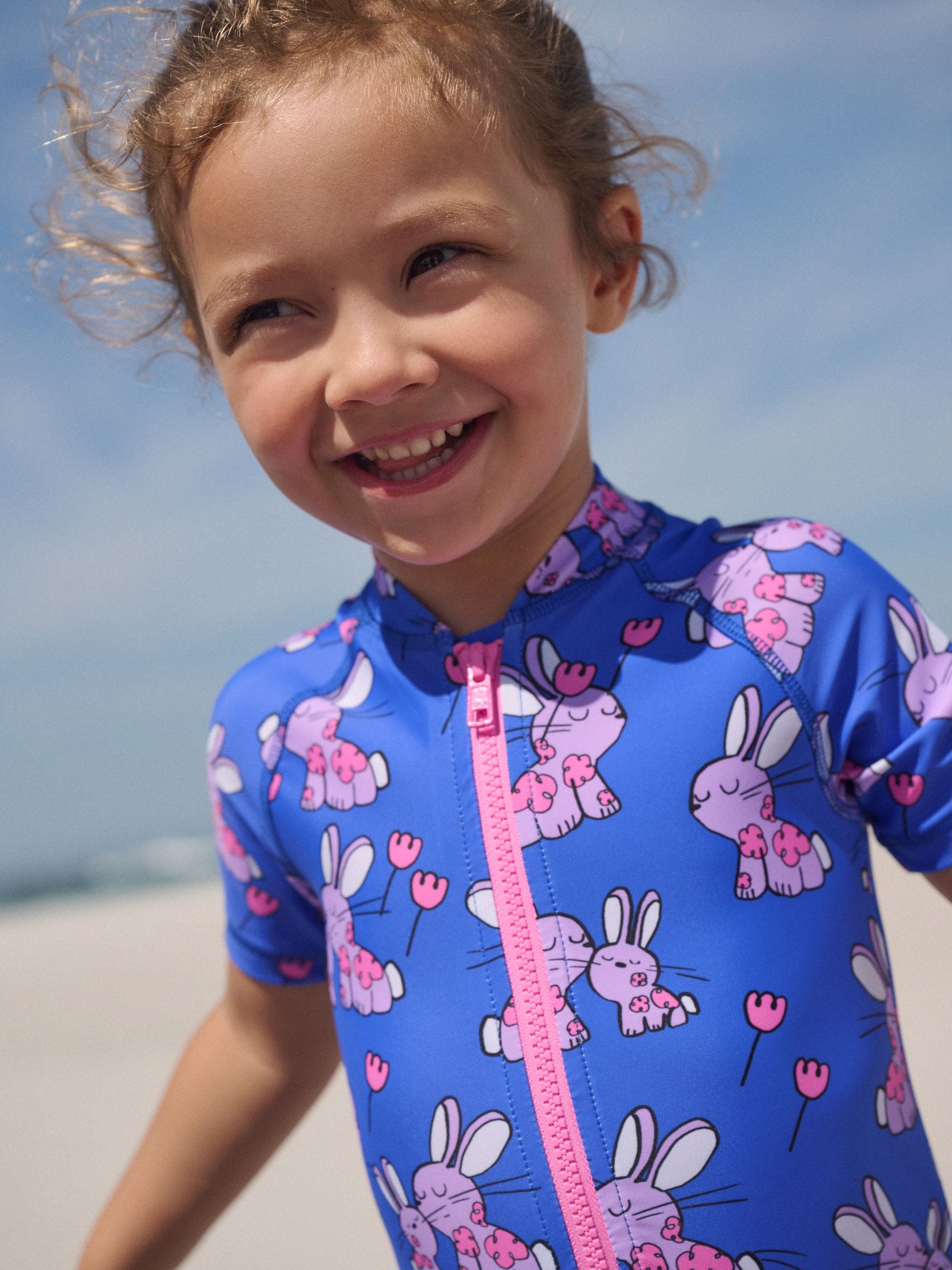 Cobalt Blue Bunny Sunsafe Swimsuit (3mths-10yrs)