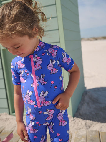 Cobalt Blue Bunny Sunsafe Swimsuit (3mths-10yrs)