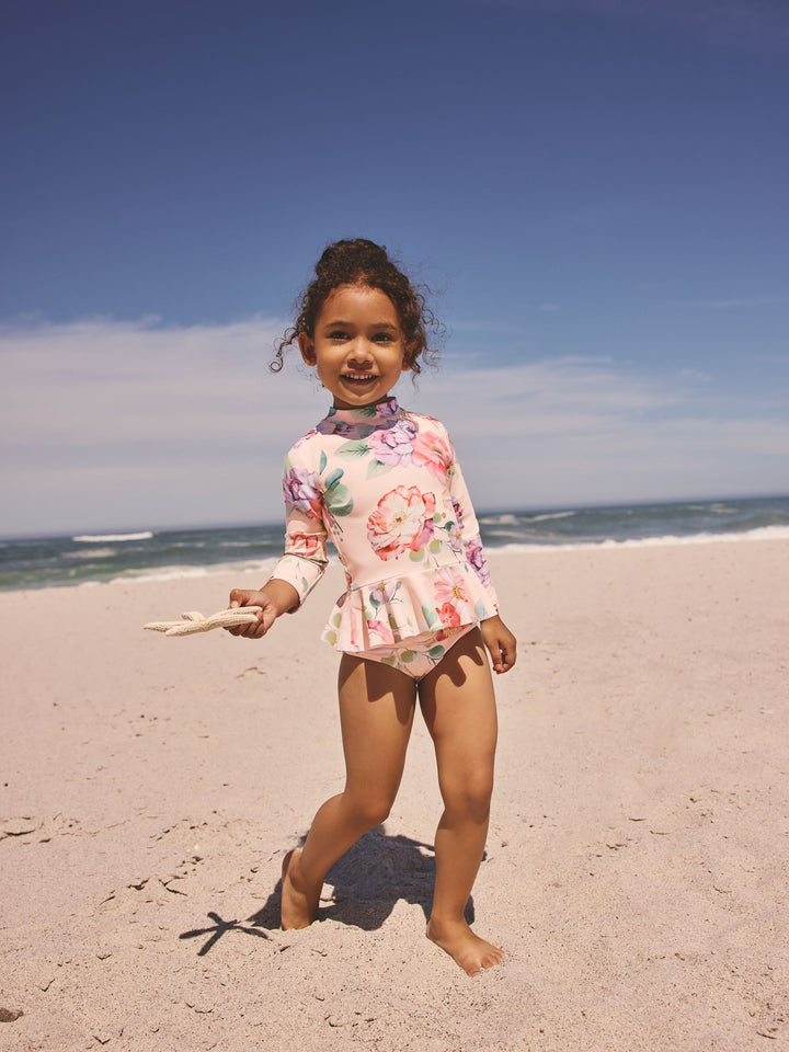Pink Floral Print Sunsafe Swim Set (3mths-7yrs)