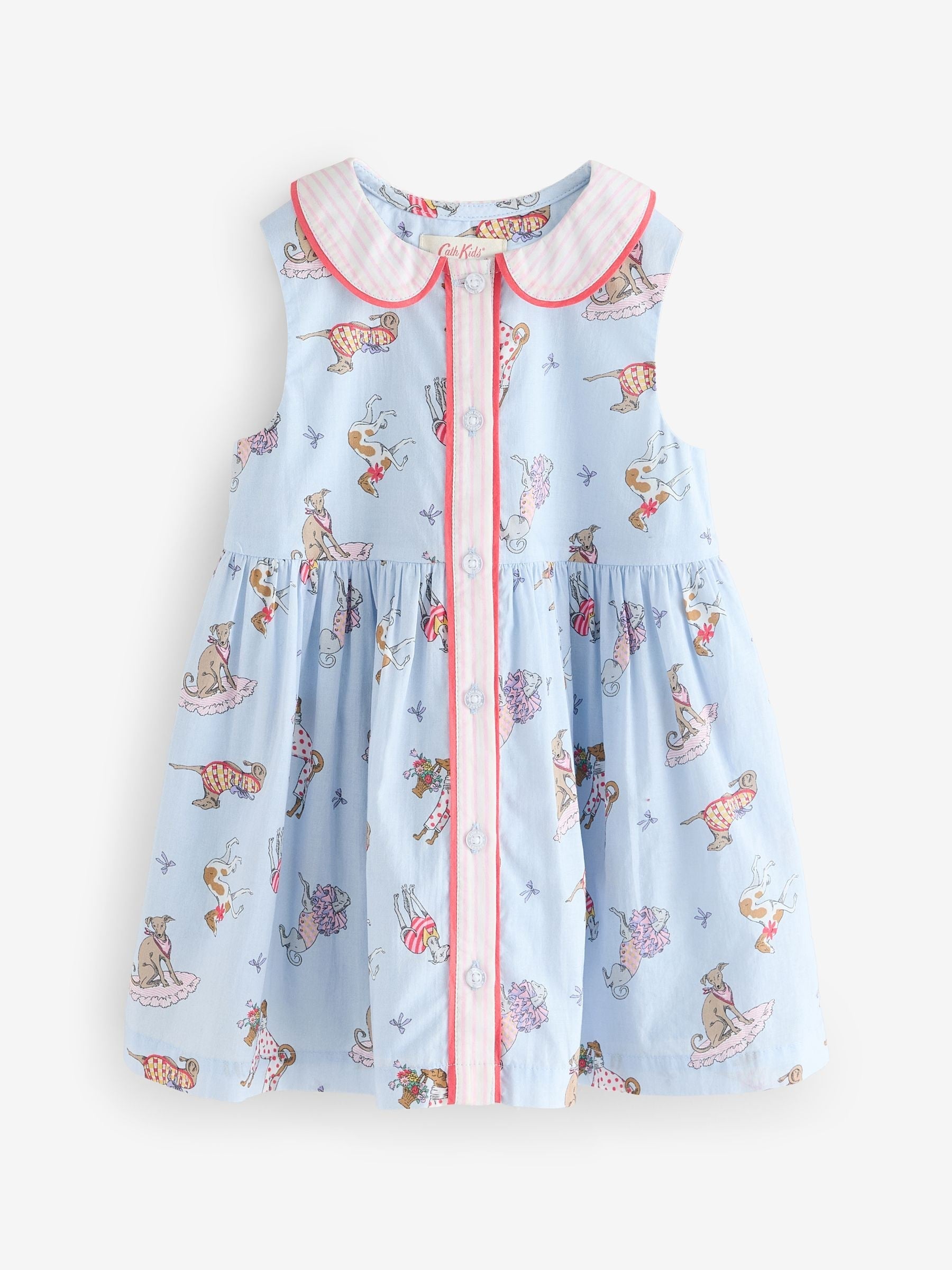 Cath Kidston Blue Fancy Dogs Cath Kidston Cotton Collar Dress (3mths-8yrs)