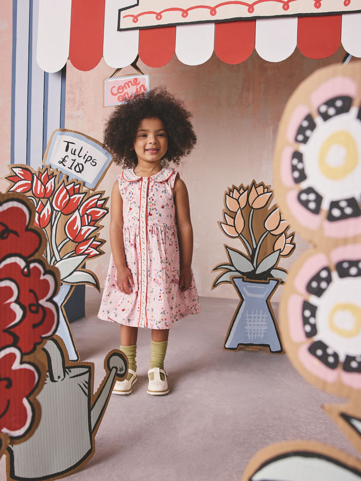Cath Kidston Pink Ditsy Cath Kidston Cotton Collar Dress (3mths-8yrs)