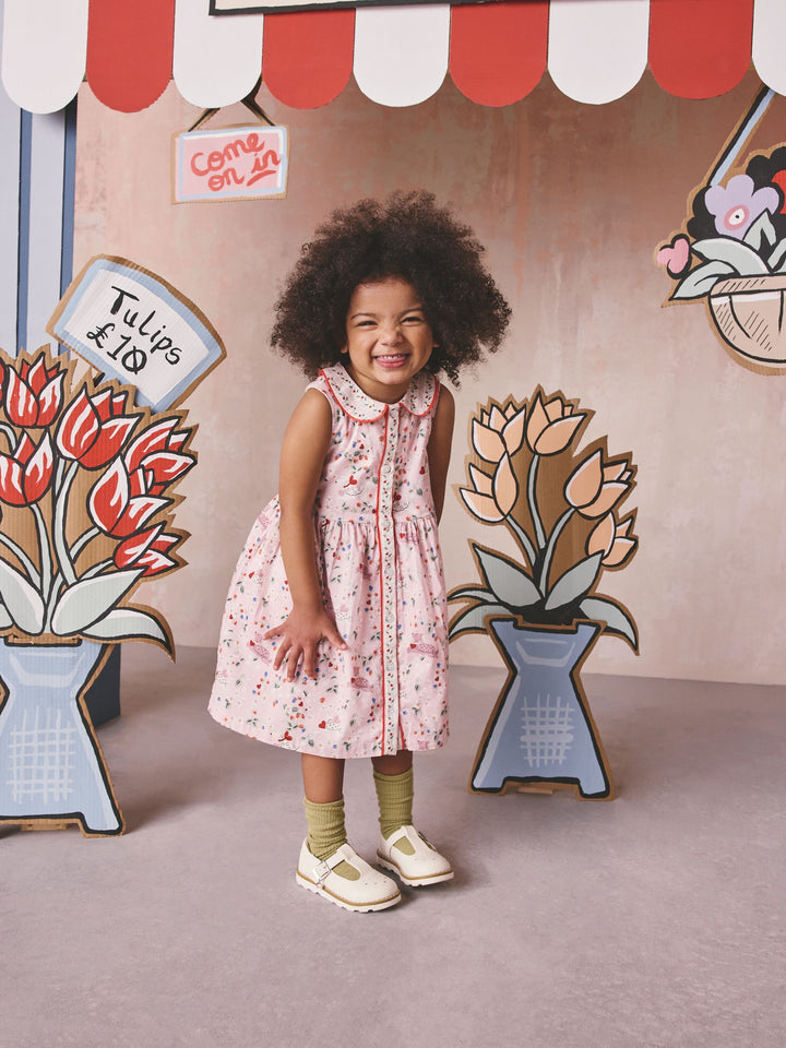 Cath Kidston Pink Ditsy Cath Kidston Cotton Collar Dress (3mths-8yrs)