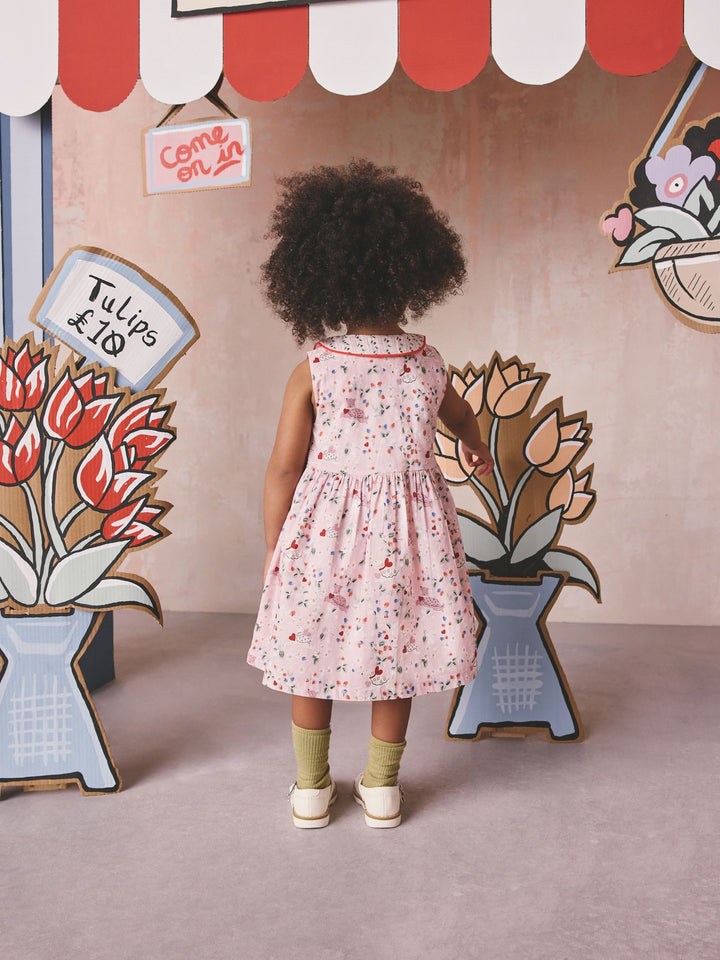Cath Kidston Pink Ditsy Cath Kidston Cotton Collar Dress (3mths-8yrs)