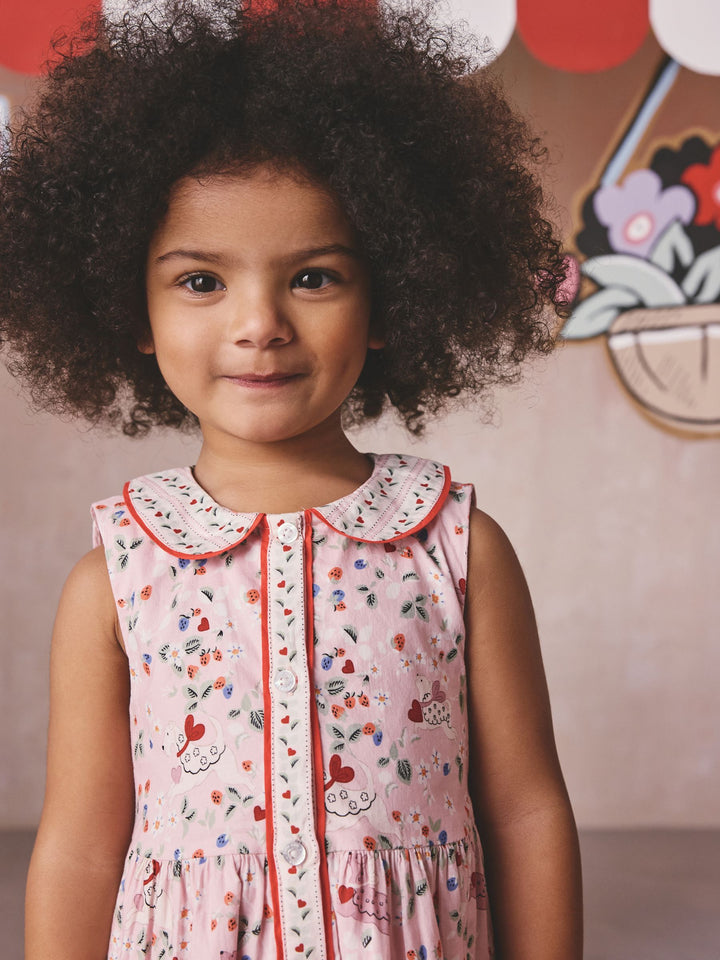 Cath Kidston Pink Ditsy Cath Kidston Cotton Collar Dress (3mths-8yrs)
