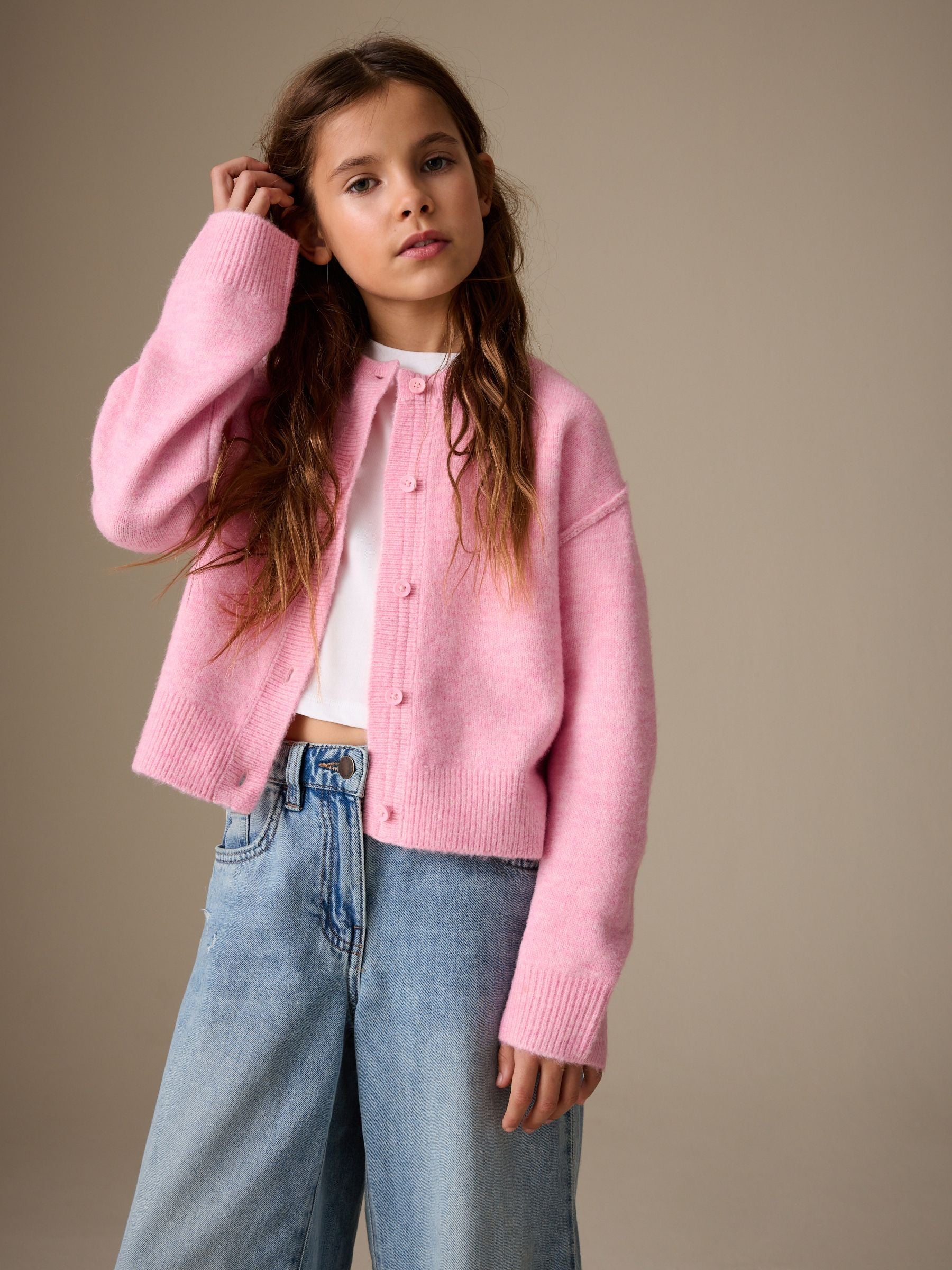 Pink Button Up Cardigan (3-16yrs)