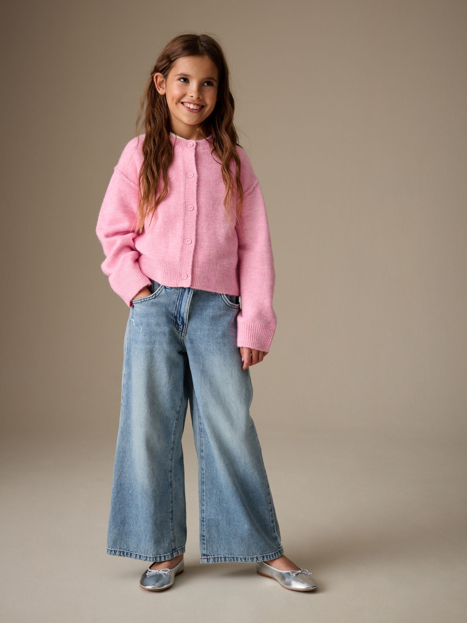 Pink Button Up Cardigan (3-16yrs)