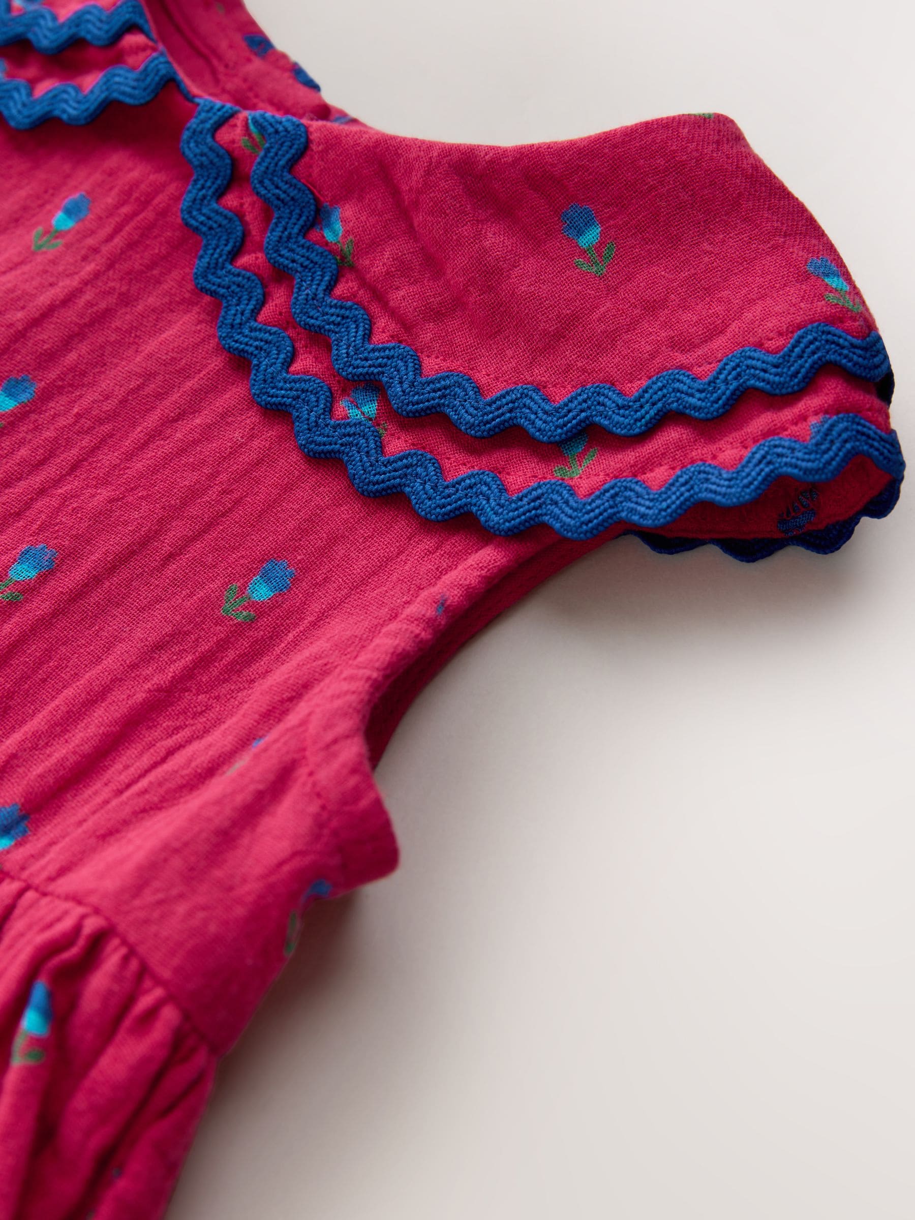 Red Ditsy Ric Rac Collar Dress (3mths-8yrs)