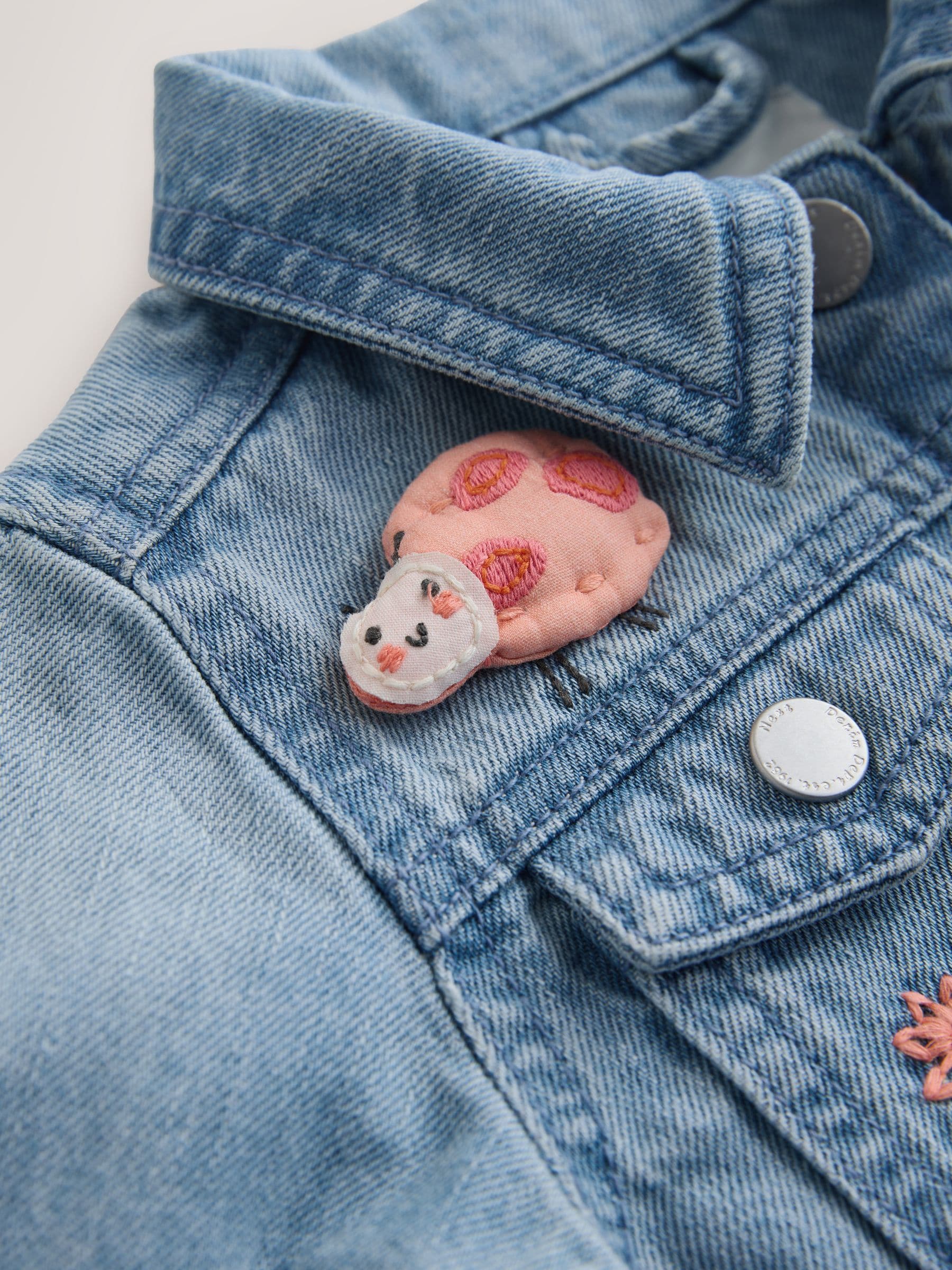 Mid Blue Denim Unicorn Embroidered Western Jacket (3mths-7yrs) - Image 7 of 8