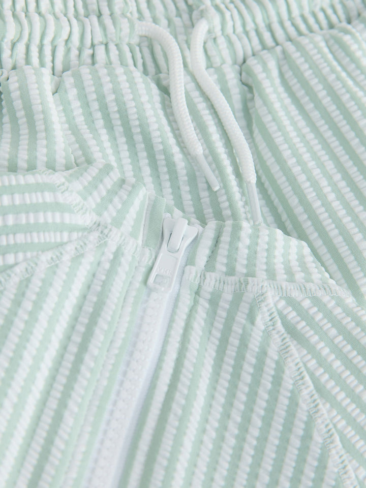 Green Textured Rash Vest and Swim Shorts Set (3mths-7yrs)