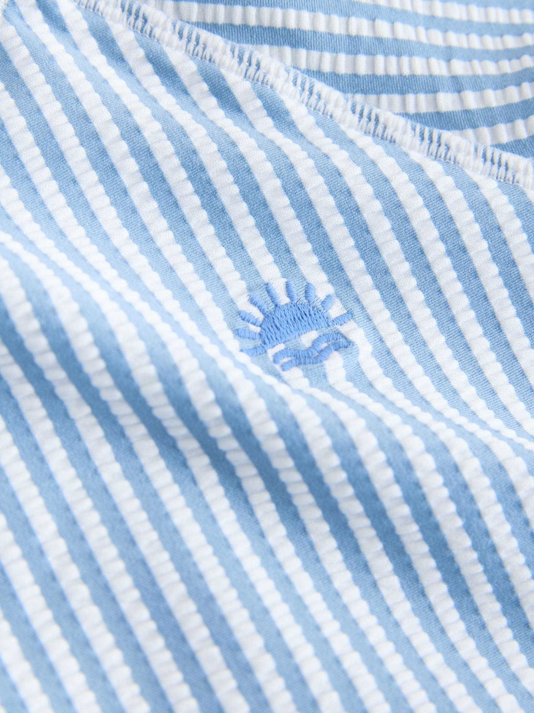 Blue Textured Rash Vest and Swim Shorts Set (3mths-7yrs)