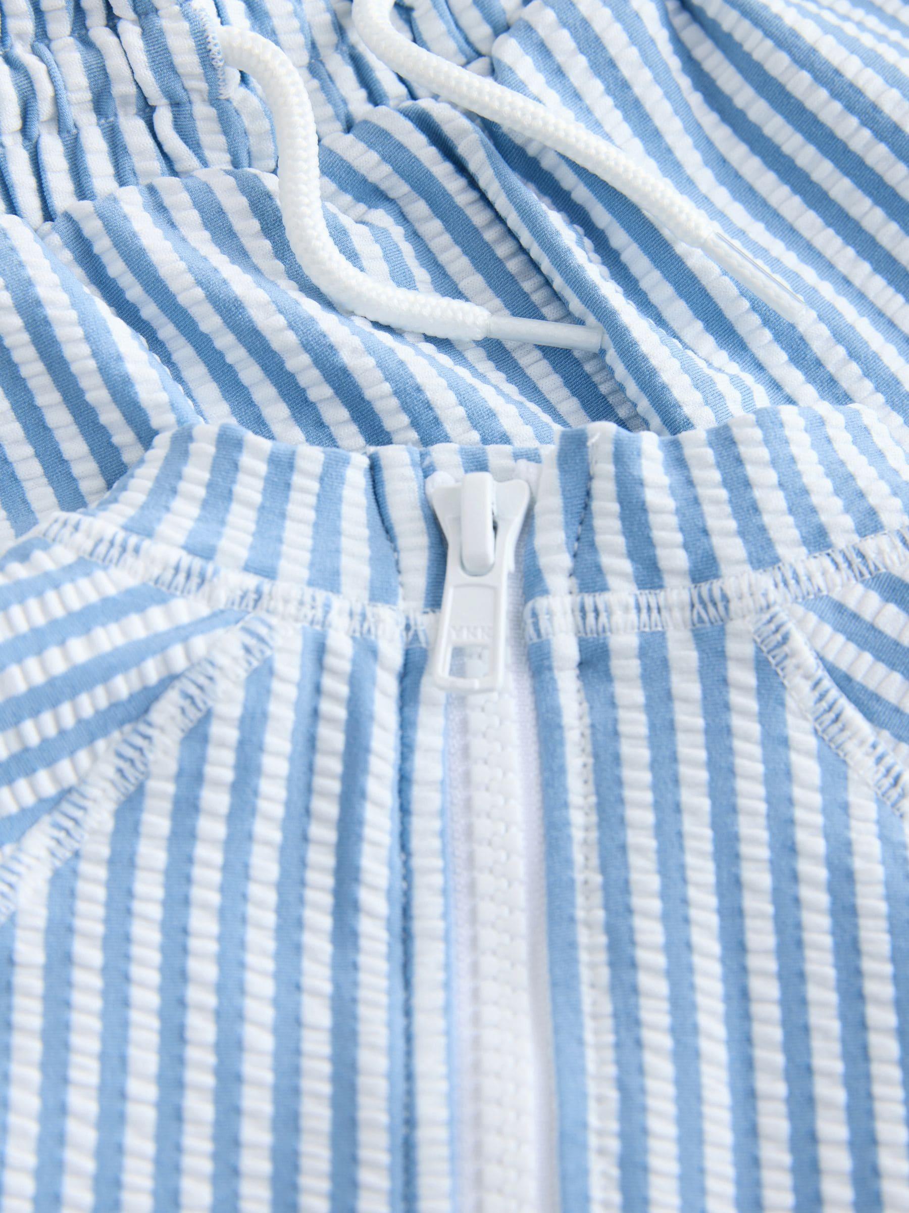 Blue Textured Rash Vest and Swim Shorts Set (3mths-7yrs)
