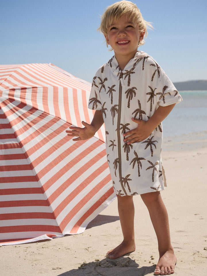Neutral Palm Towelling Zip Through Cover-Up (3mths-7yrs)