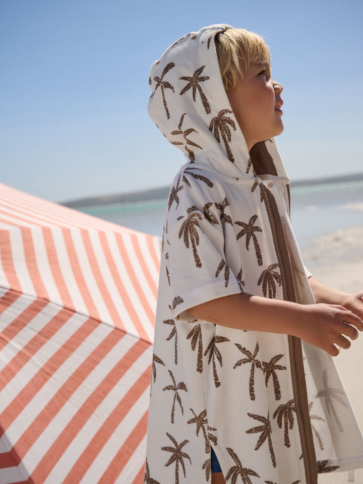Neutral Palm Towelling Zip Through Cover-Up (3mths-7yrs)