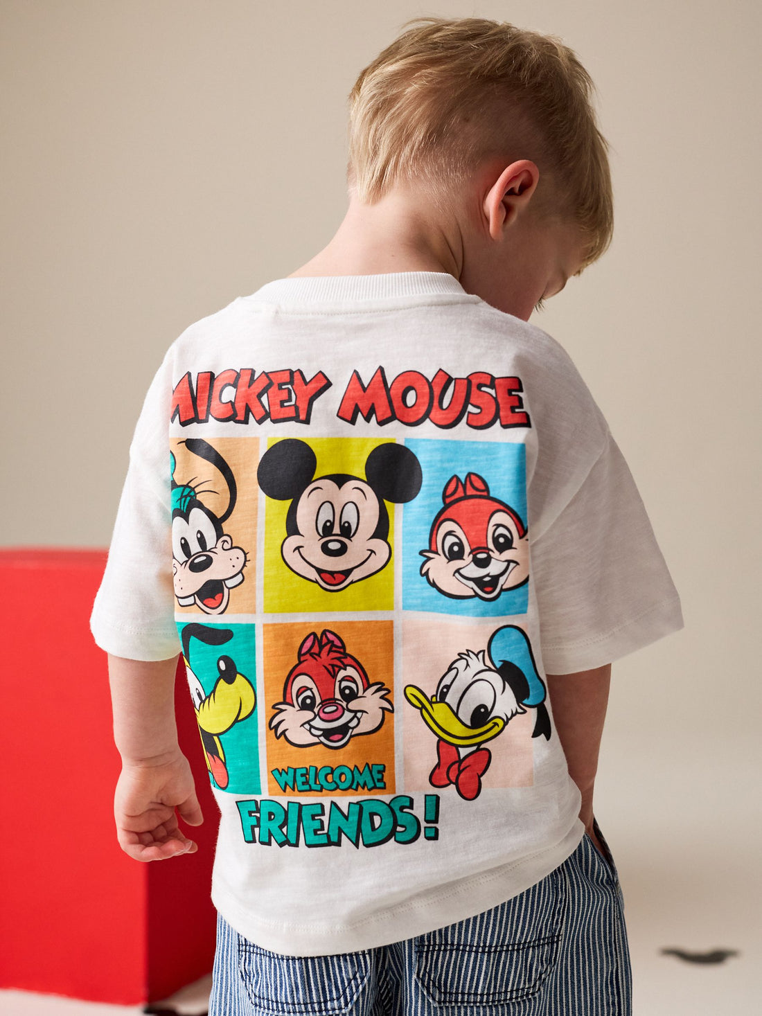 White Printed Mickey Mouse Short Sleeve T-Shirt (3mths-8yrs)