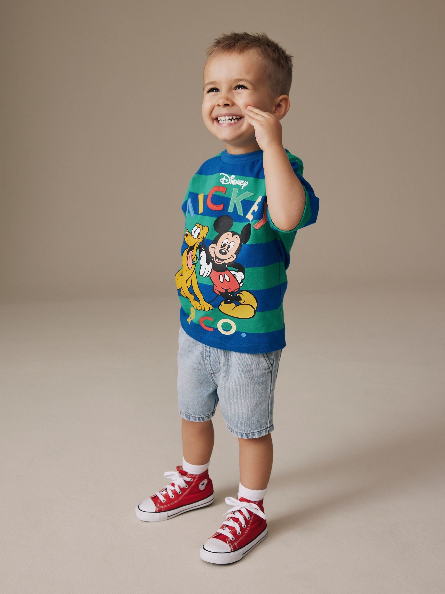 Blue/Green Mickey Mouse Short Sleeve T-Shirt (3mths-8yrs)