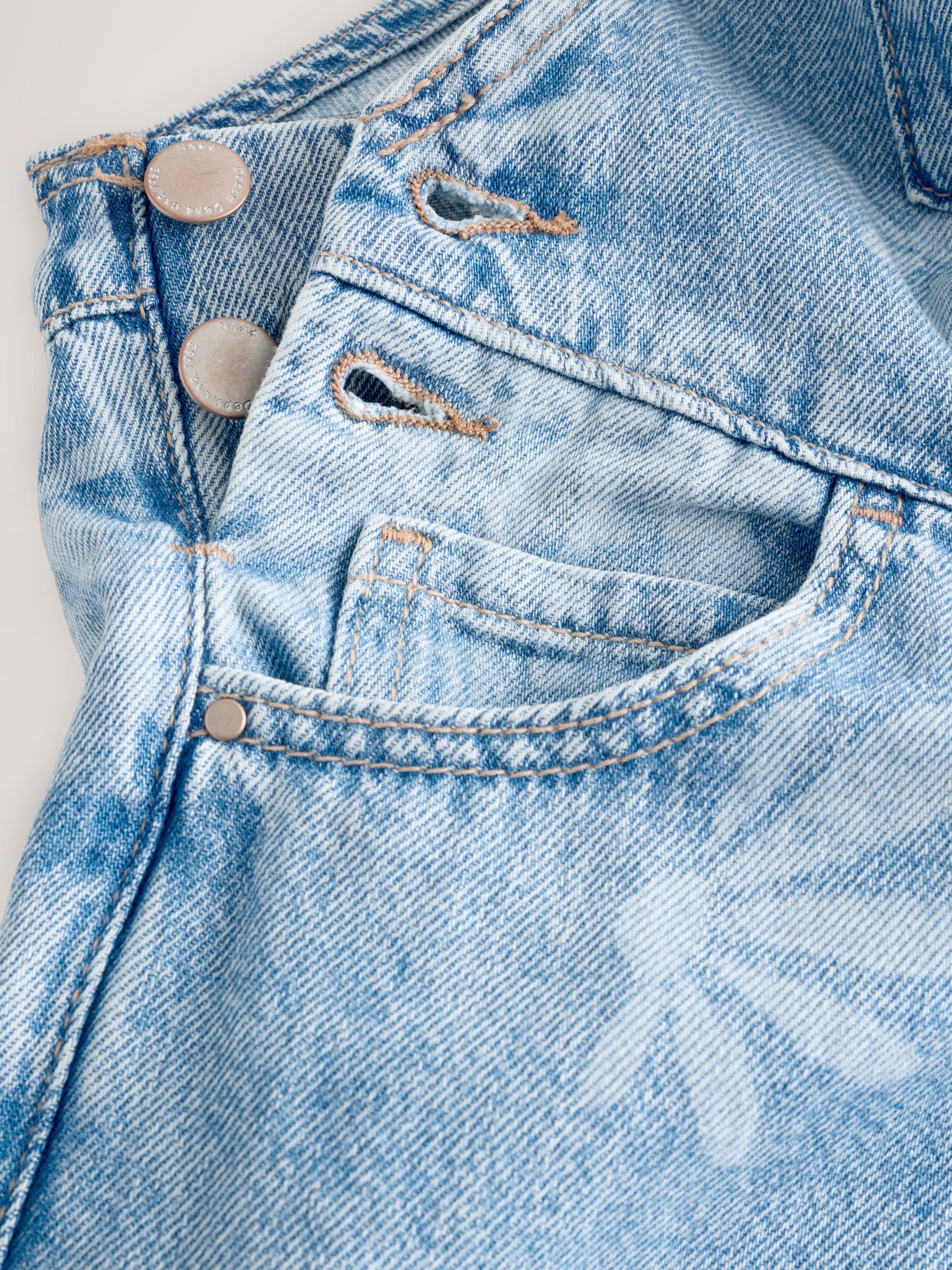 Mid Blue Daisy Printed Dungaree (3-16yrs)