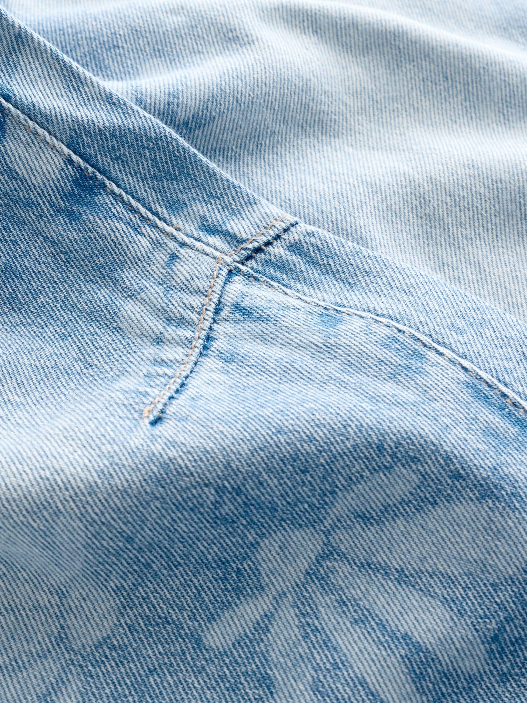 Mid Blue Daisy Printed Dungaree (3-16yrs)