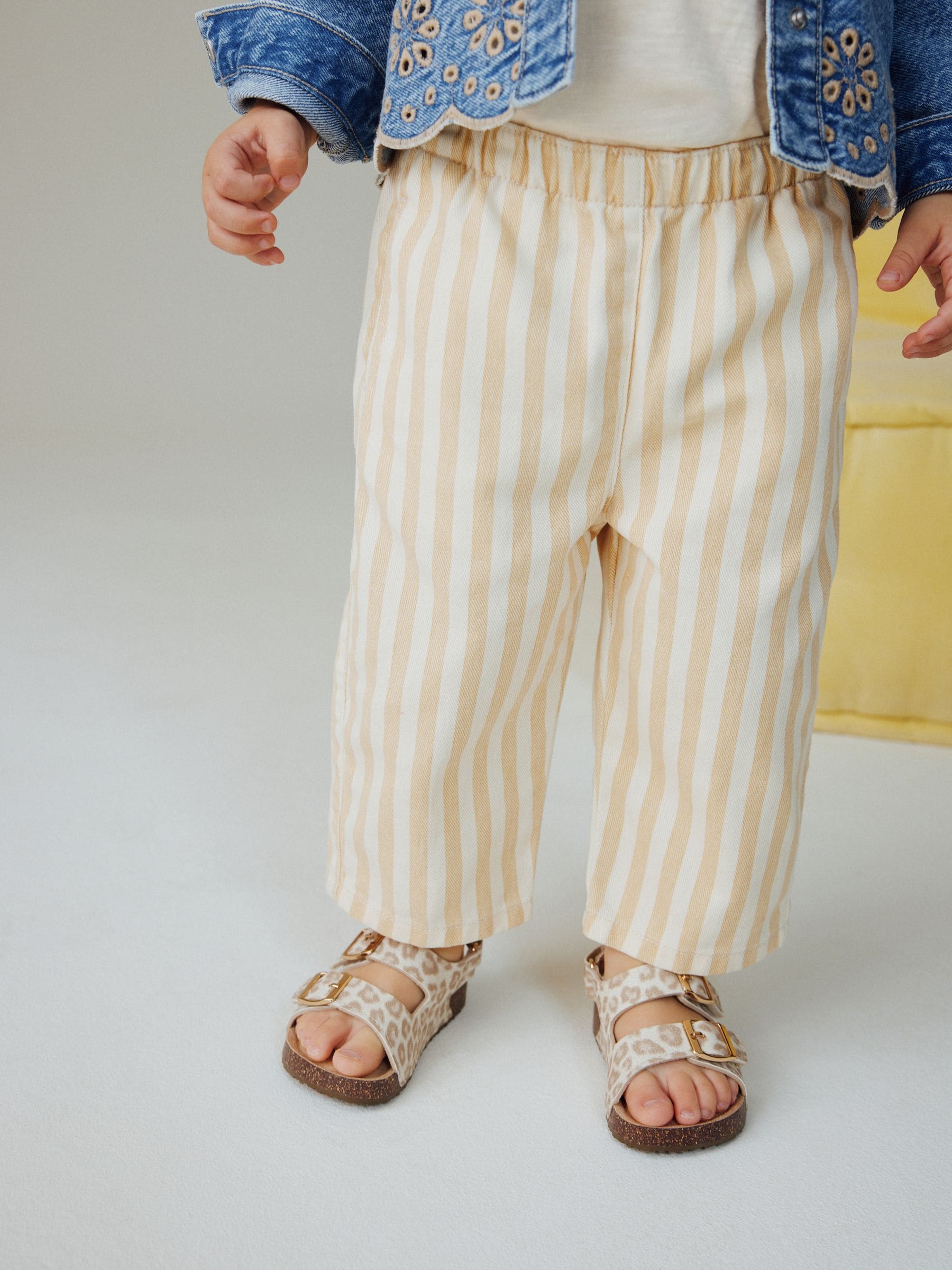 Mittelblau - Denim-Jacke und Streifenhose Set (3M.–7J.)