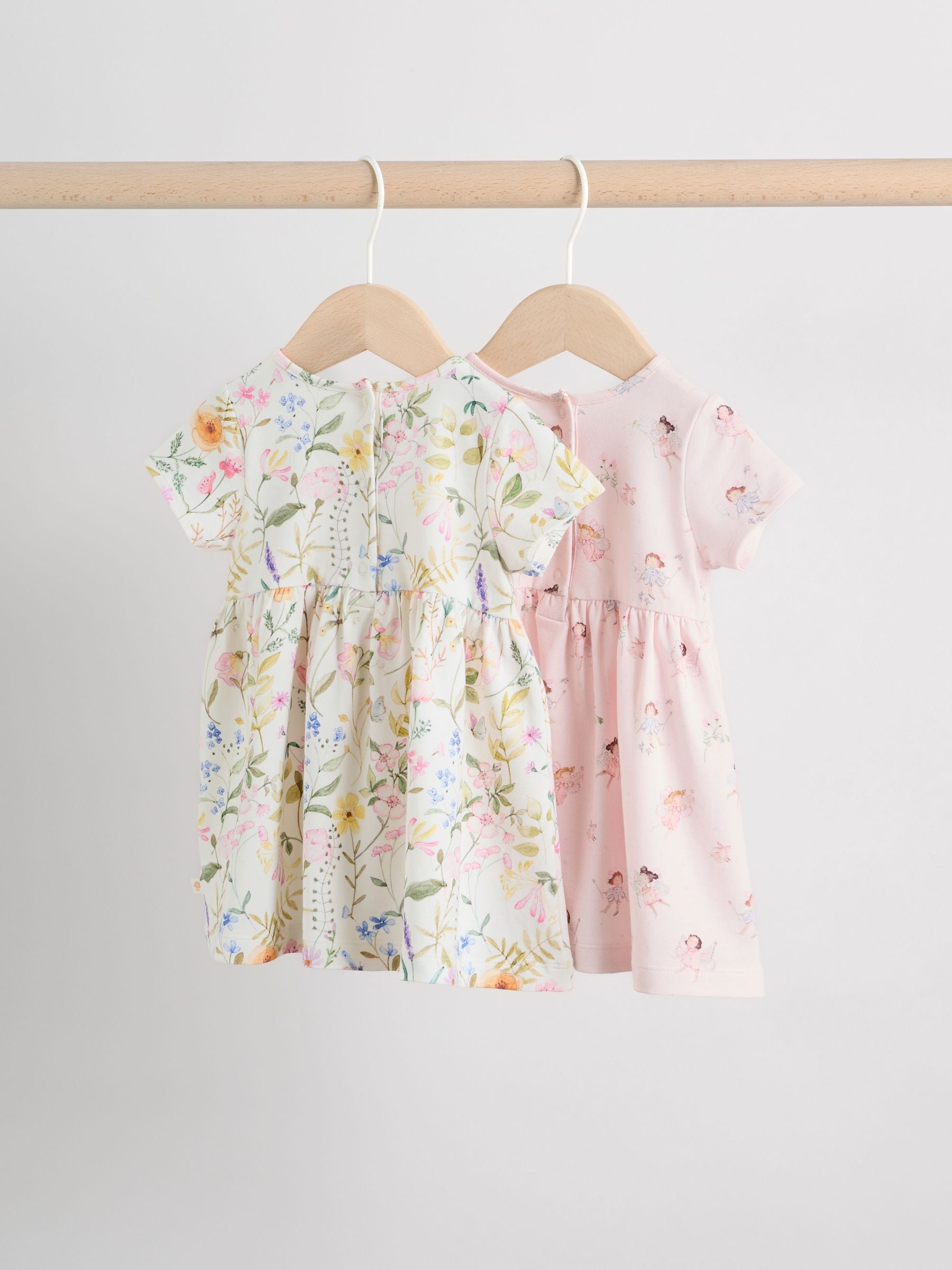 Pink Fairy Baby Short Sleeve Dresse 2 Pack (0mths-3yrs)