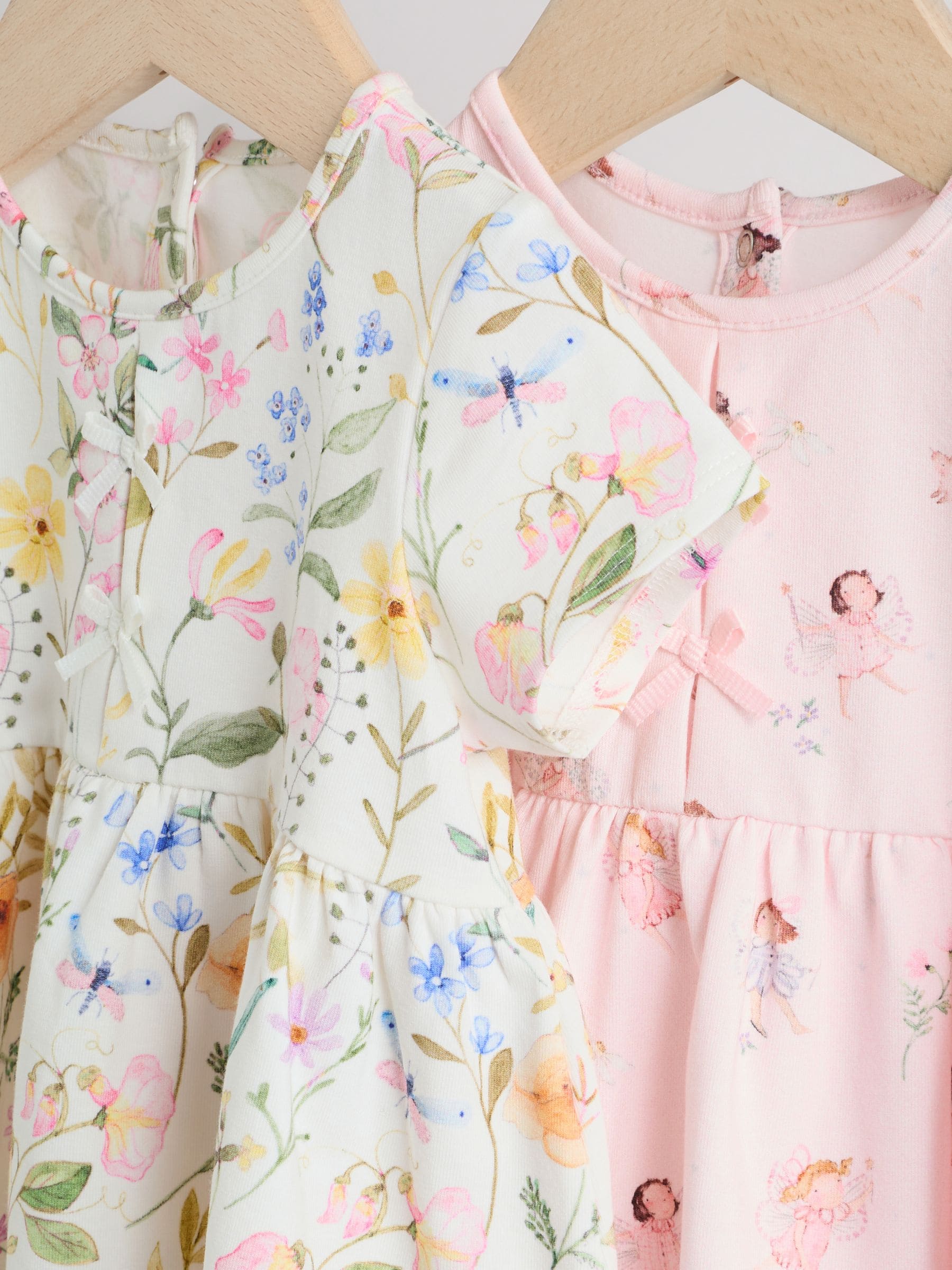 Pink Fairy Baby Short Sleeve Dresse 2 Pack (0mths-3yrs)