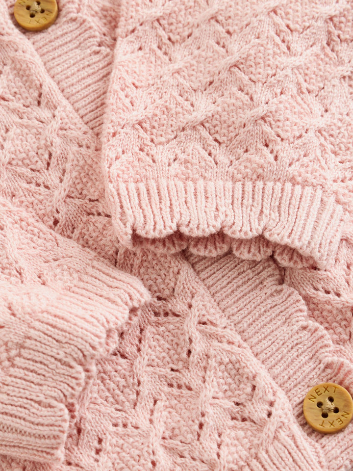 Pink knitted baby cardigan and knickers 2 Piece Set (0mths-2yrs)