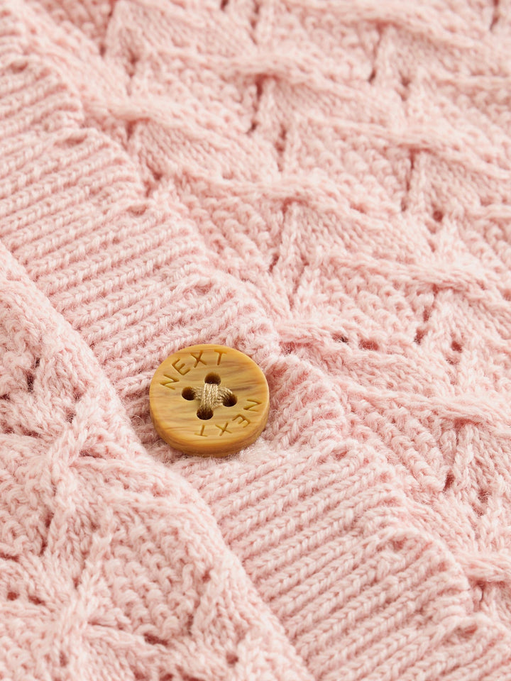 Pink knitted baby cardigan and knickers 2 Piece Set (0mths-2yrs)