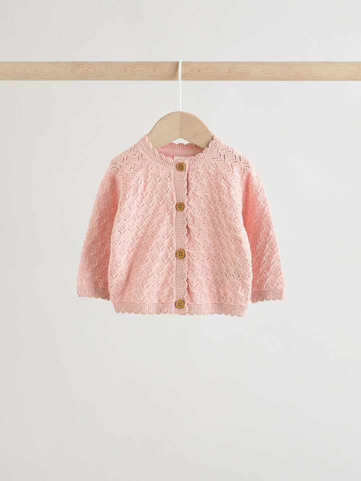 Pink knitted baby cardigan and knickers 2 Piece Set (0mths-2yrs)