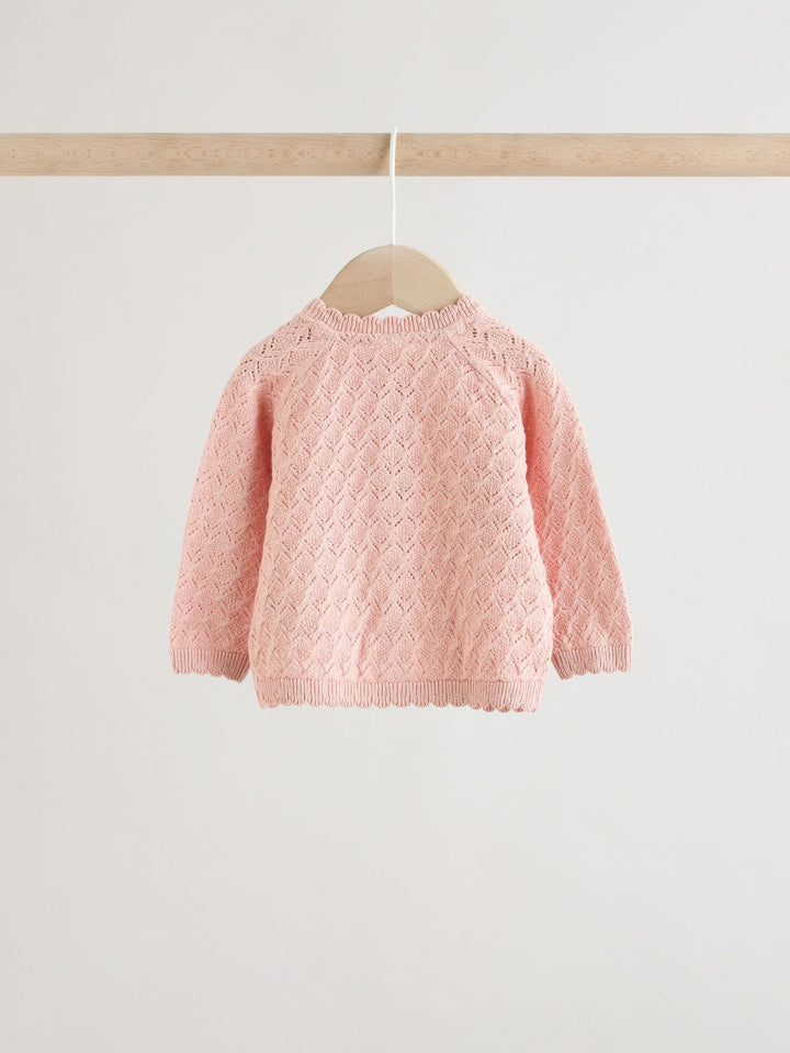 Pink knitted baby cardigan and knickers 2 Piece Set (0mths-2yrs)