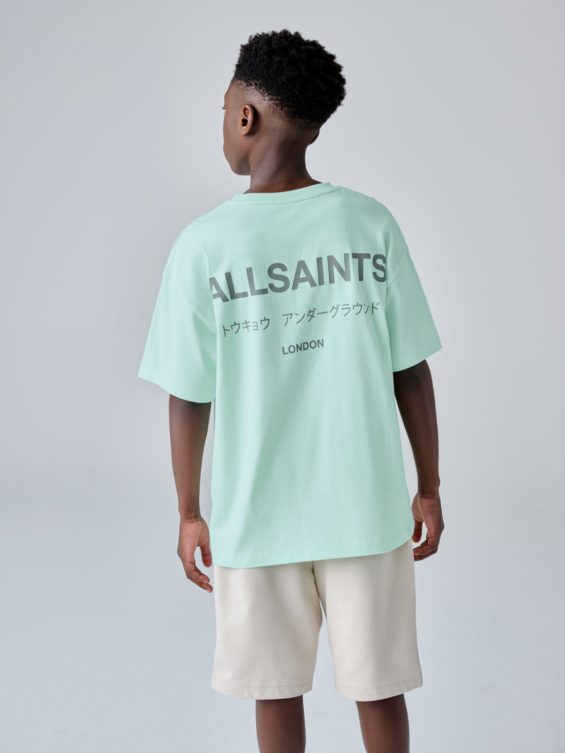 smALLSAINTS Mint Green Oversized Underground Crew Neck Cotton T-Shirt