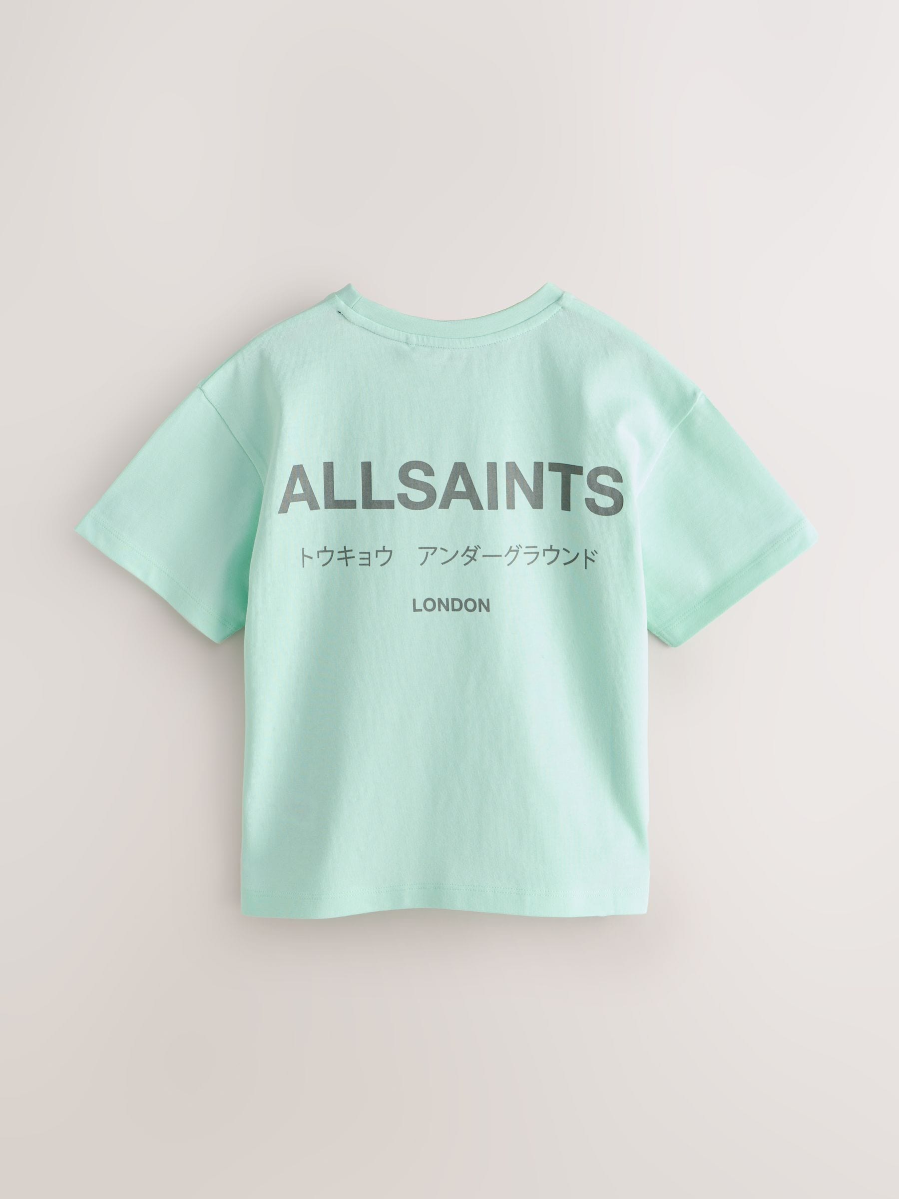 smALLSAINTS Mint Green Oversized Underground Crew Neck Cotton T-Shirt