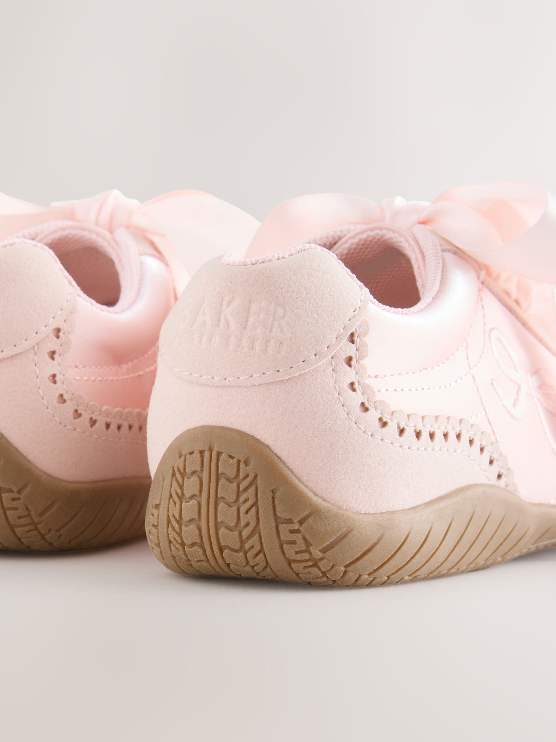 Baker by Ted Baker Pink Satin Gum Sole Ballet Trainers