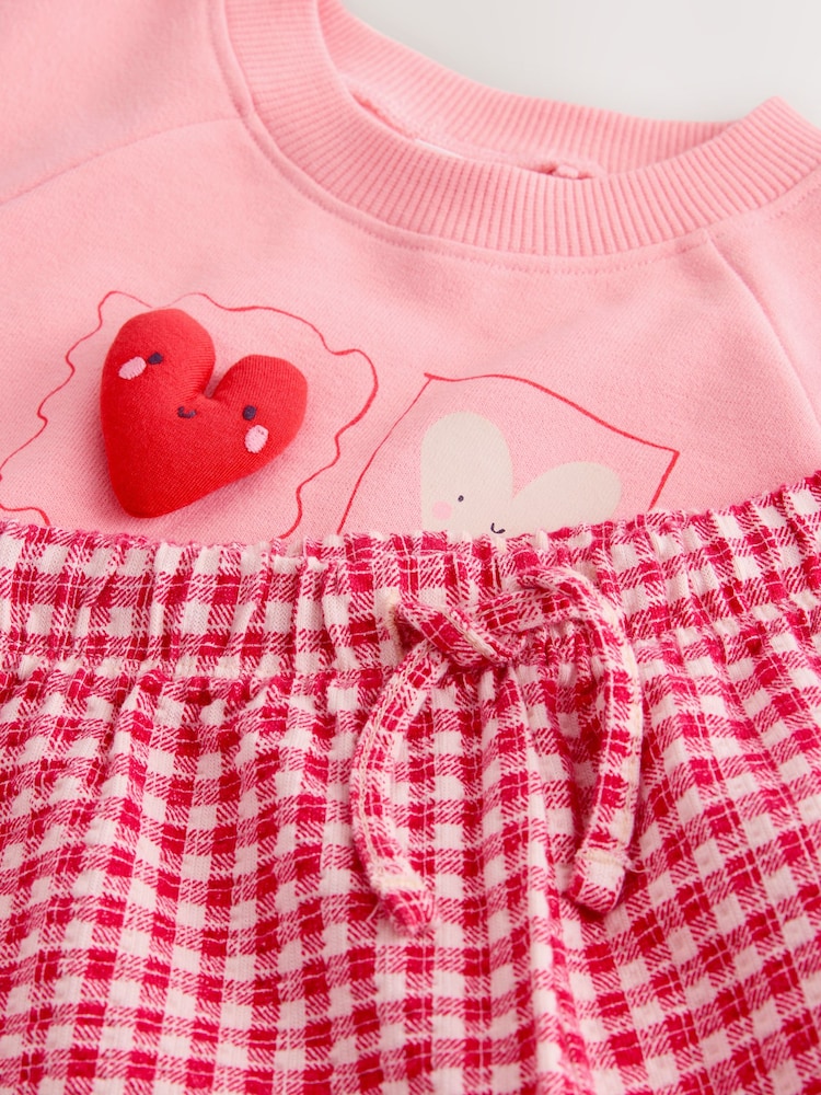Bright Pink Sweatshirt & Wide Leg Trousers Set (3mths-7yrs) - Image 9 of 10