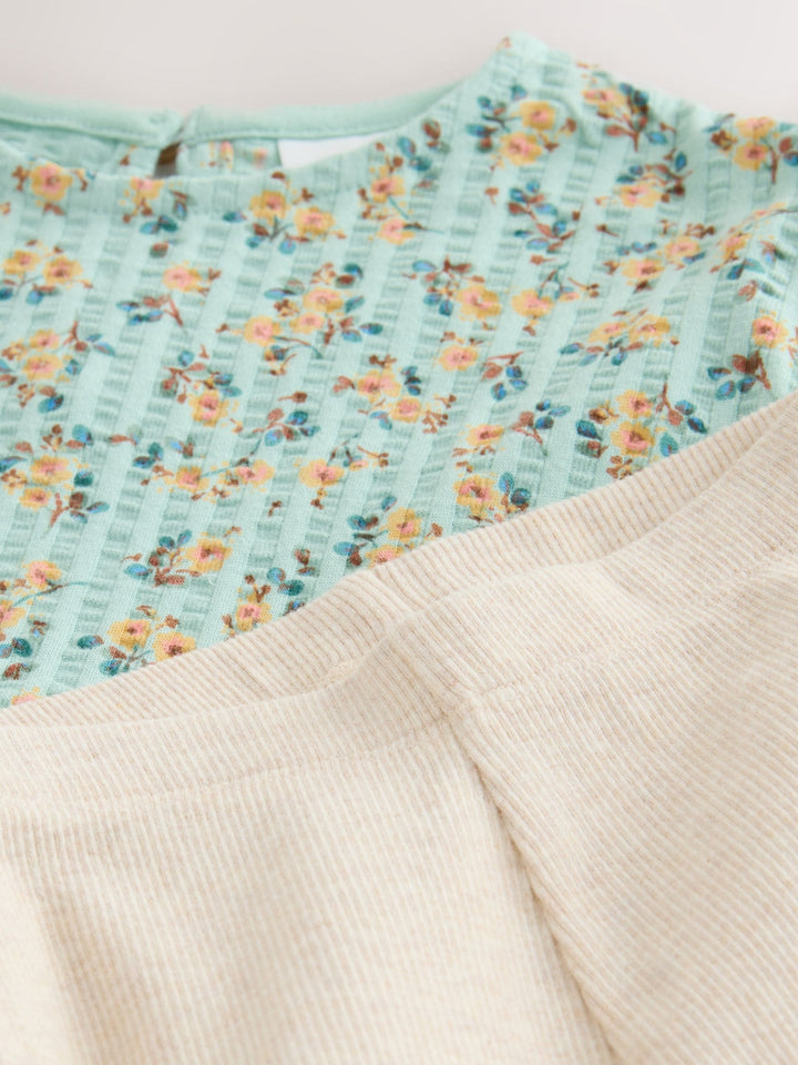 Blue Ditsy Floral Short Sleeve Blouse Shorts Set (3mths-8yrs)