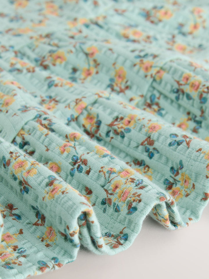 Blue Ditsy Floral Short Sleeve Blouse Shorts Set (3mths-8yrs)